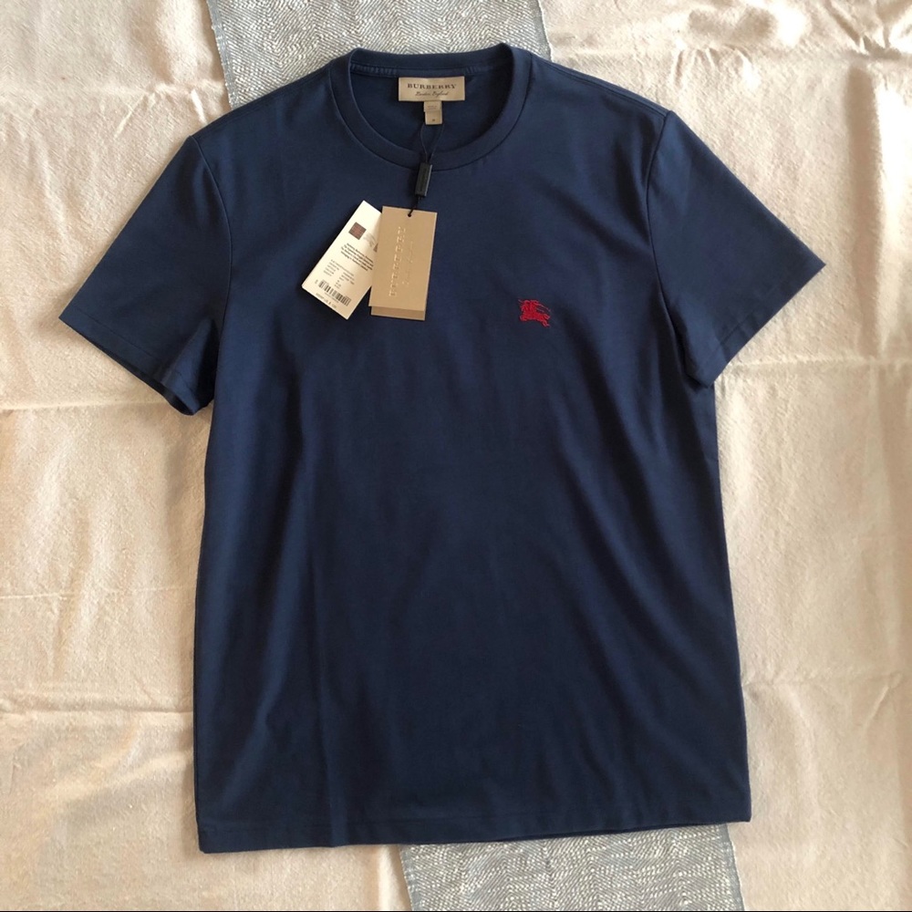 Authentic Burberry men t-shirt in navy medium